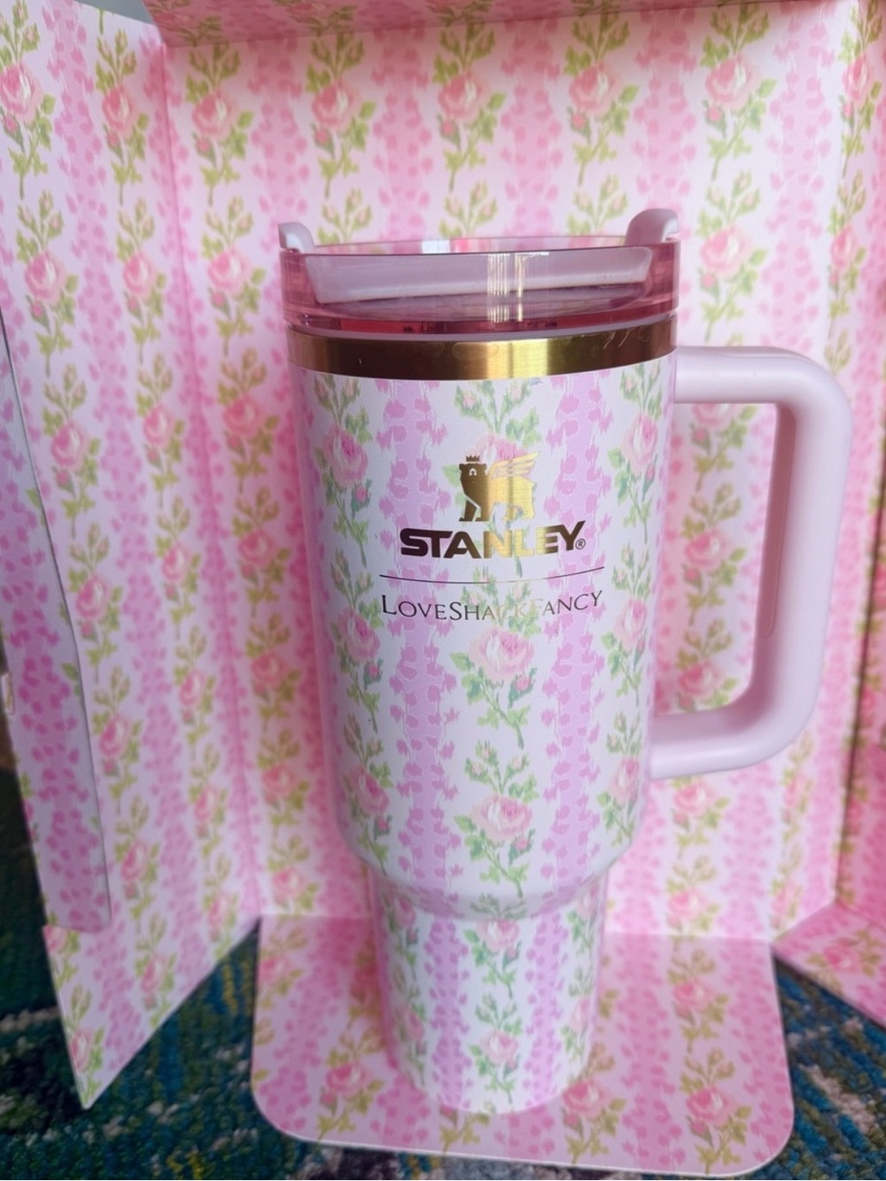 Stanley travel mug with floral design